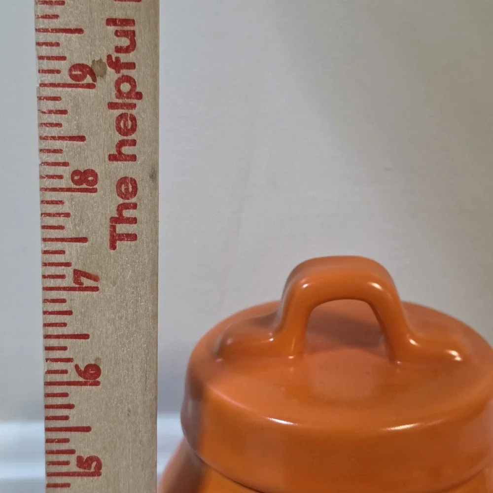 RAE DUNN ORANGE HALLOWEEN Cookie Jar Pumpkin Canister Dog TREAT Container NEW